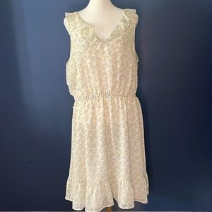 LOFT outlet- summer sleeveless, flowy dress, with mini floral print, fully lined